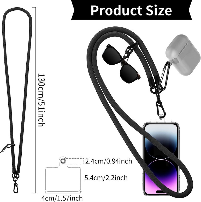 Adjustable Braided Crossbody Phone Lanyard worn crossbody